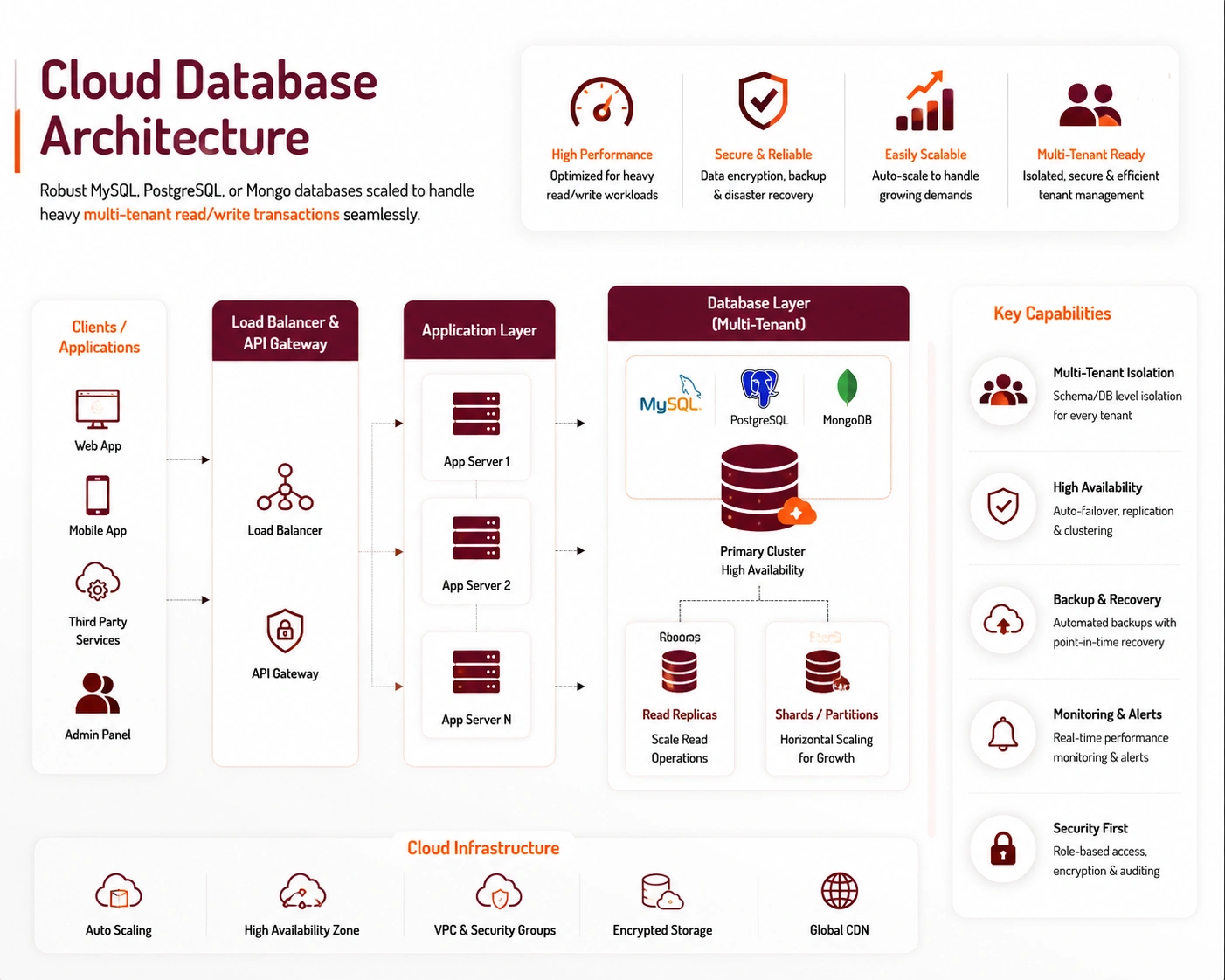 Cloud database architecture design for enterprise software