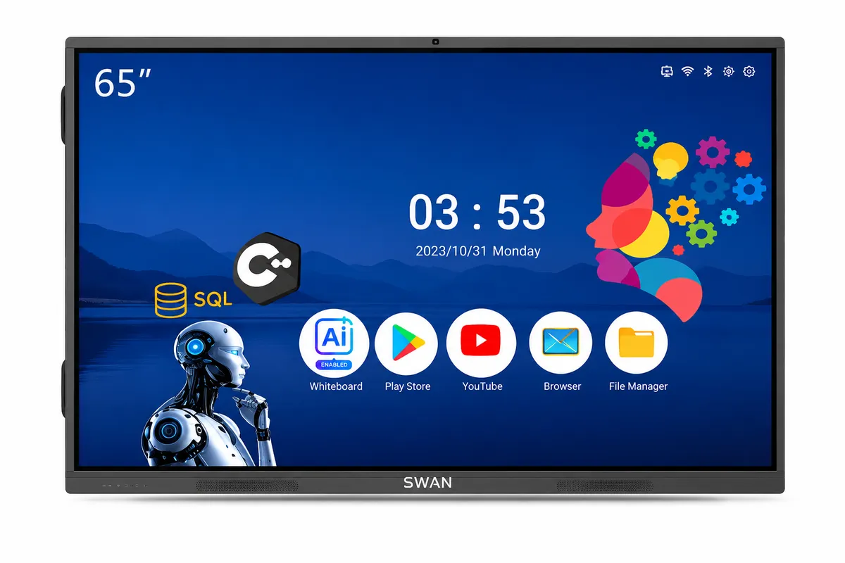 SWAN 55 Inch 4K Smart Interactive Flat Panel Board on Rent