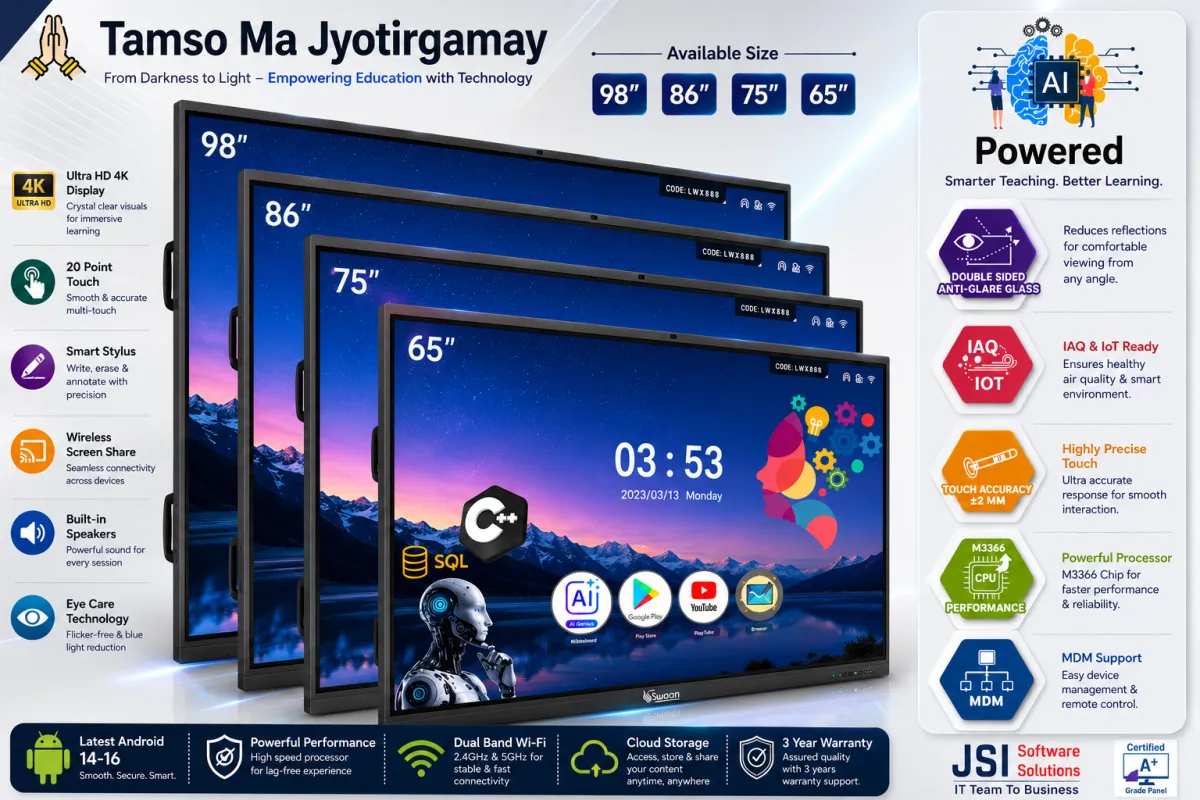 SWAN 98 and 110 Inch Ultra Large Smart Interactive Flat Panels On Demand
